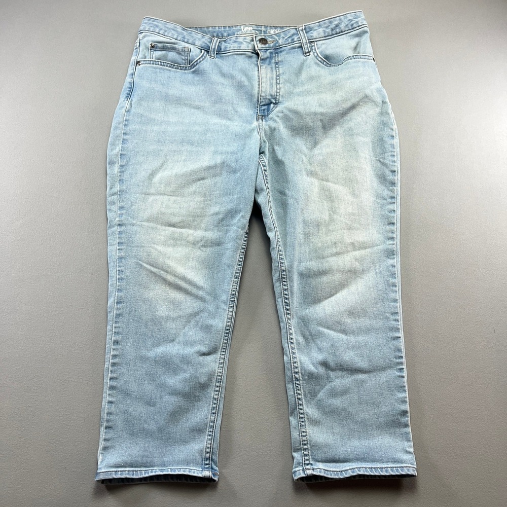 Lee Rider Capri Jeans Womens 16M Blue Denim Cotton Stretch Mid Rise Light Wash